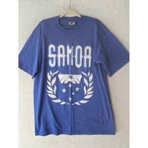 Pro Athletic T-Shirt Men's L Blue Samoa Graphic Short Sleeve Crew Neck